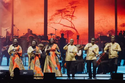 Musicians performing live